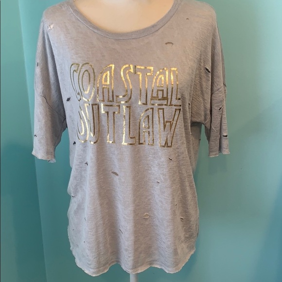 “Coastal Outlaw” Distressed T-Shirt - Picture 1 of 4